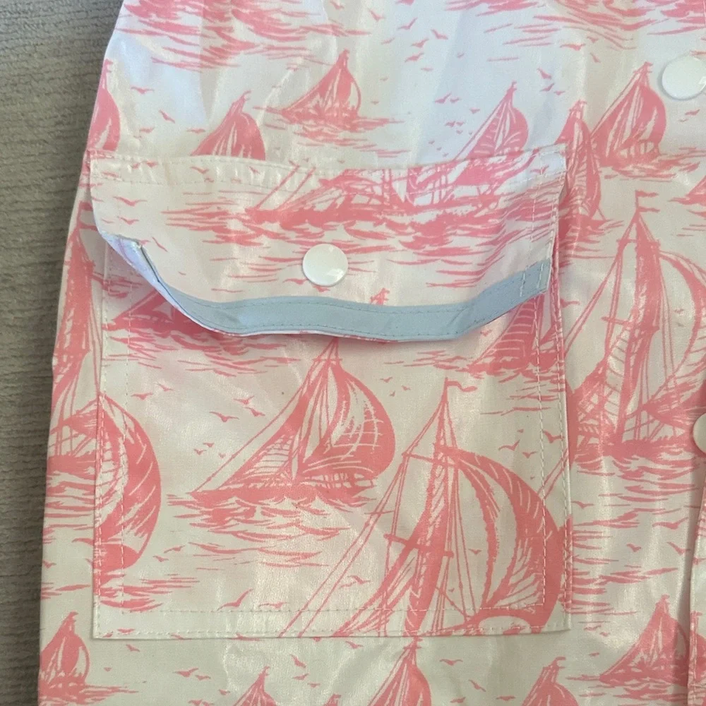 The Beaufort Bonnet Company Pink Sailboat Raincoat - Picture 3 of 4